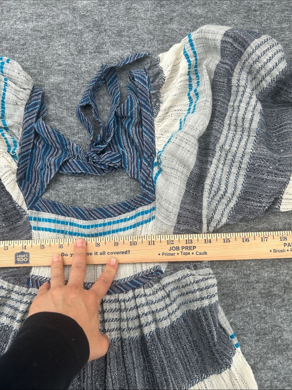 Free People Women’s Cozy Striped Mini Dress in an ivory and blue combo Size XS - Picture 10 of 14
